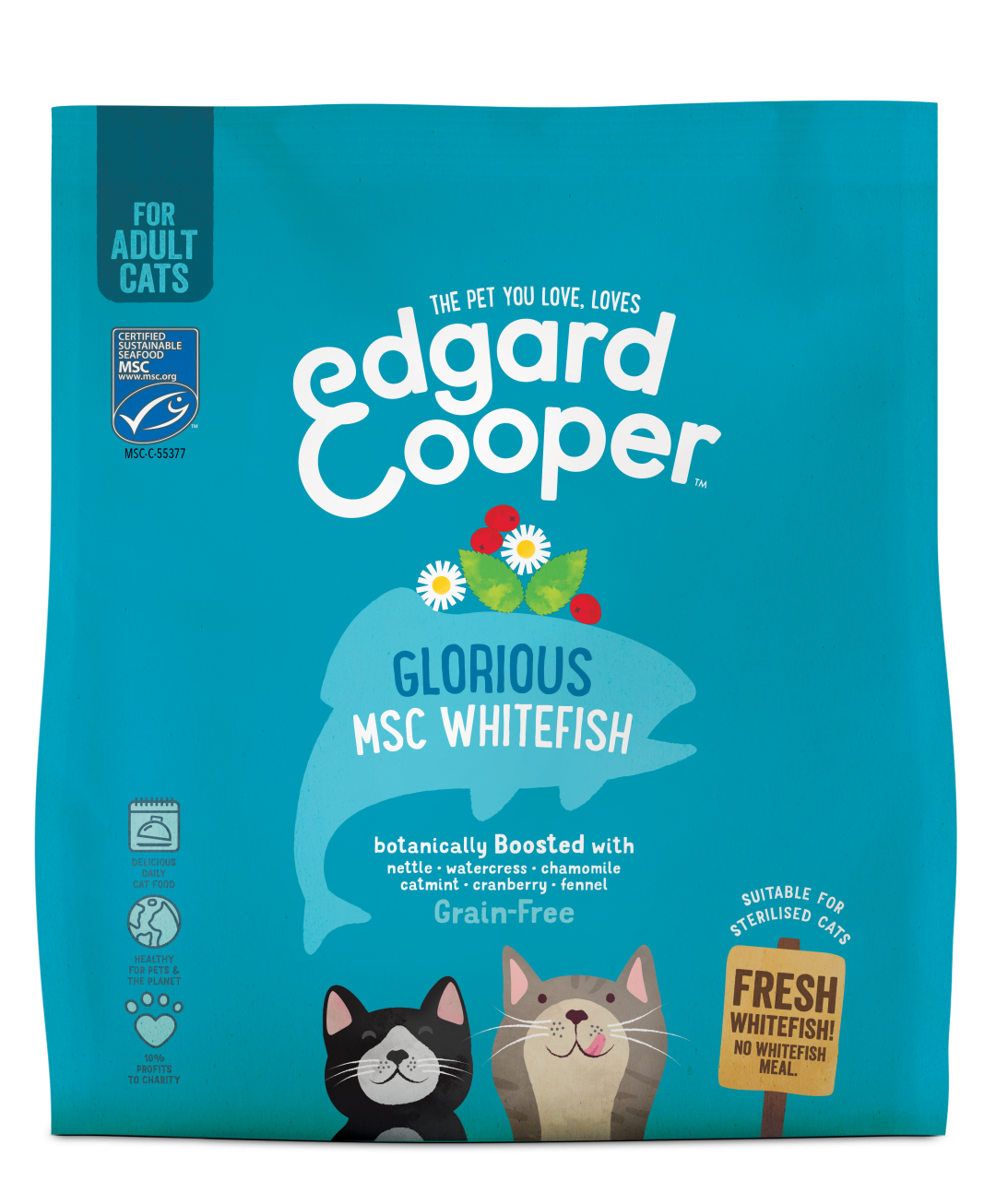 Edgard & Cooper kattenvoer Adult MSC witvis 1,75 kg